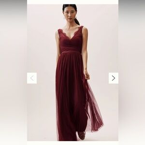 NWT BHLDN Hitherto Fleur Dress in Burgundy Wine Red, size 20